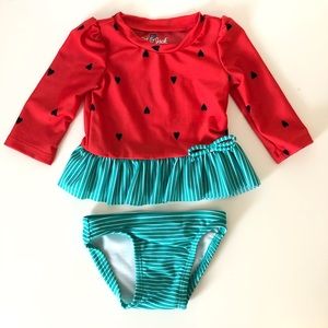 Cat & Jack Watermelon Swimsuit - 3-6m Like New